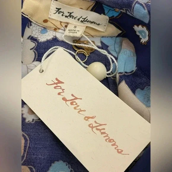 ✨For Love & Lemons Magnolia Ruffled Jumper Midnight Bloom, Size Small - Picture 8 of 16